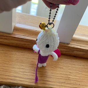 Yarn doll fairy keychain